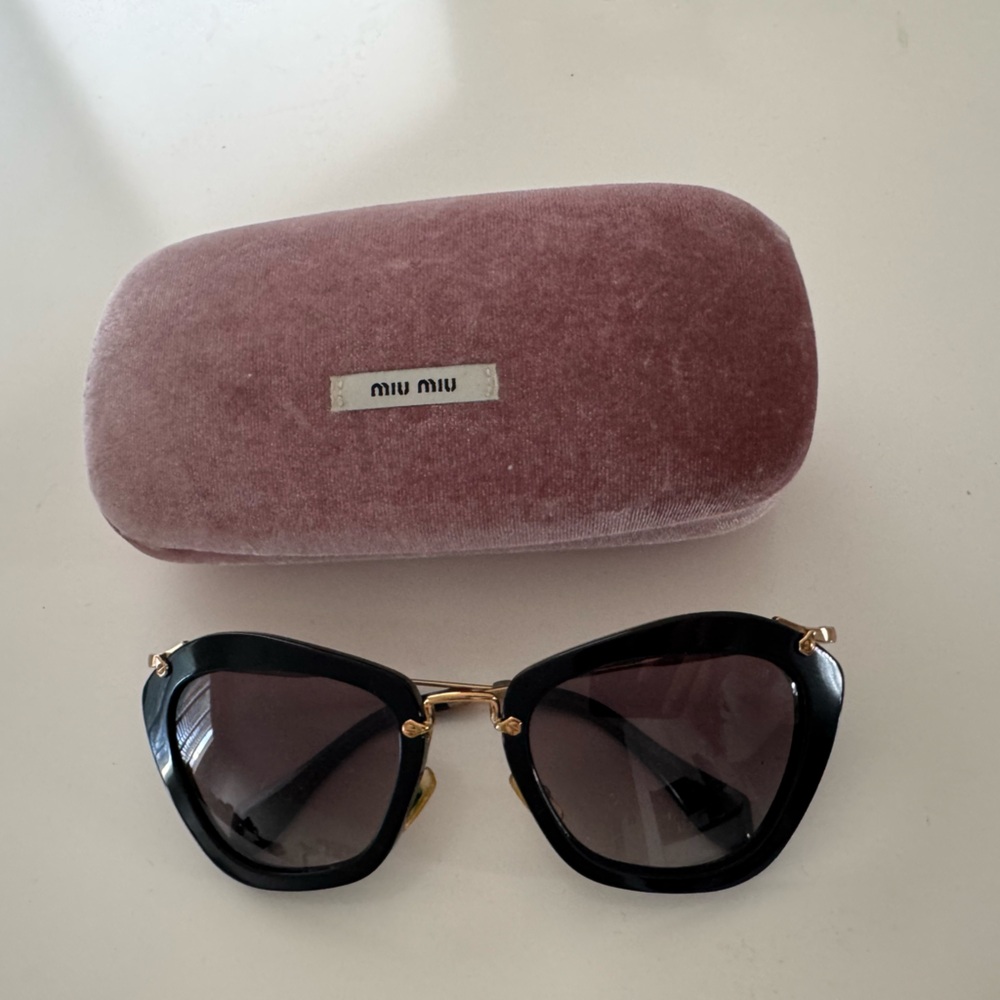 Miu Miu Black Sunglasses with Pink Case